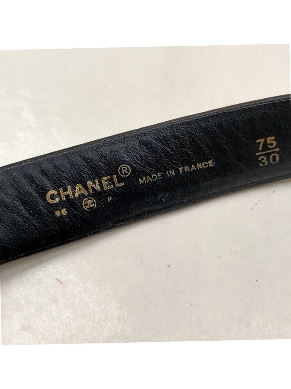 Authentic Chanel Chain Belt Black Leather Gold CC Logo Waist Belt Vintage Luxury - Picture 10 of 10